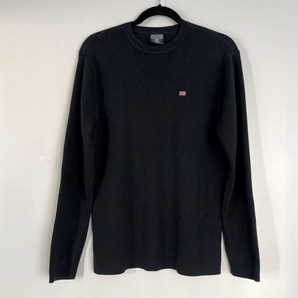 Vintage Ralph Lauren Polo Jeans Crewneck Ribbed Pullover Long-sleeve Sz M